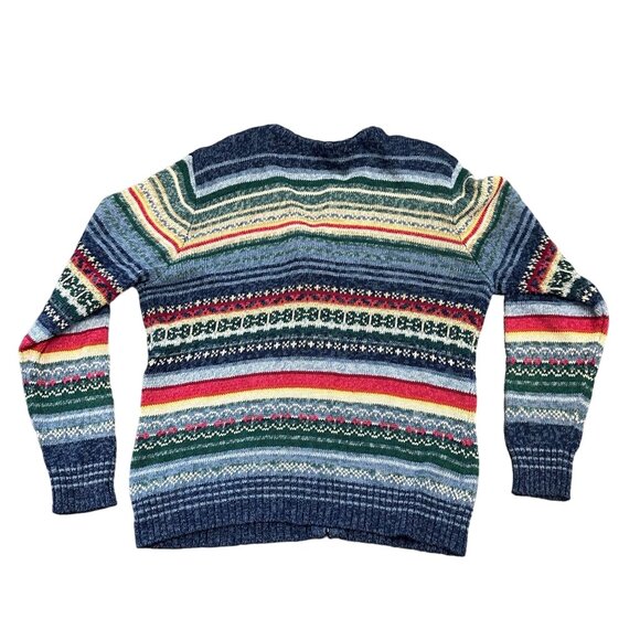 Vintage Tiara International Womens M Striped Tight Knit Sweater Full Zip Cotton - Picture 13 of 14